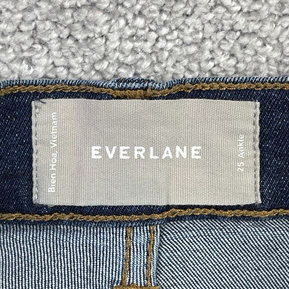 Everlane Jeans Women's 25 Blue Ankle Skinny High Rise Dark Denim Stretch - Picture 5 of 11